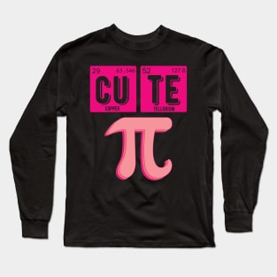 Cute Pie Pi Day Cutie Math Periodic Table Pink math teacher Long Sleeve T-Shirt